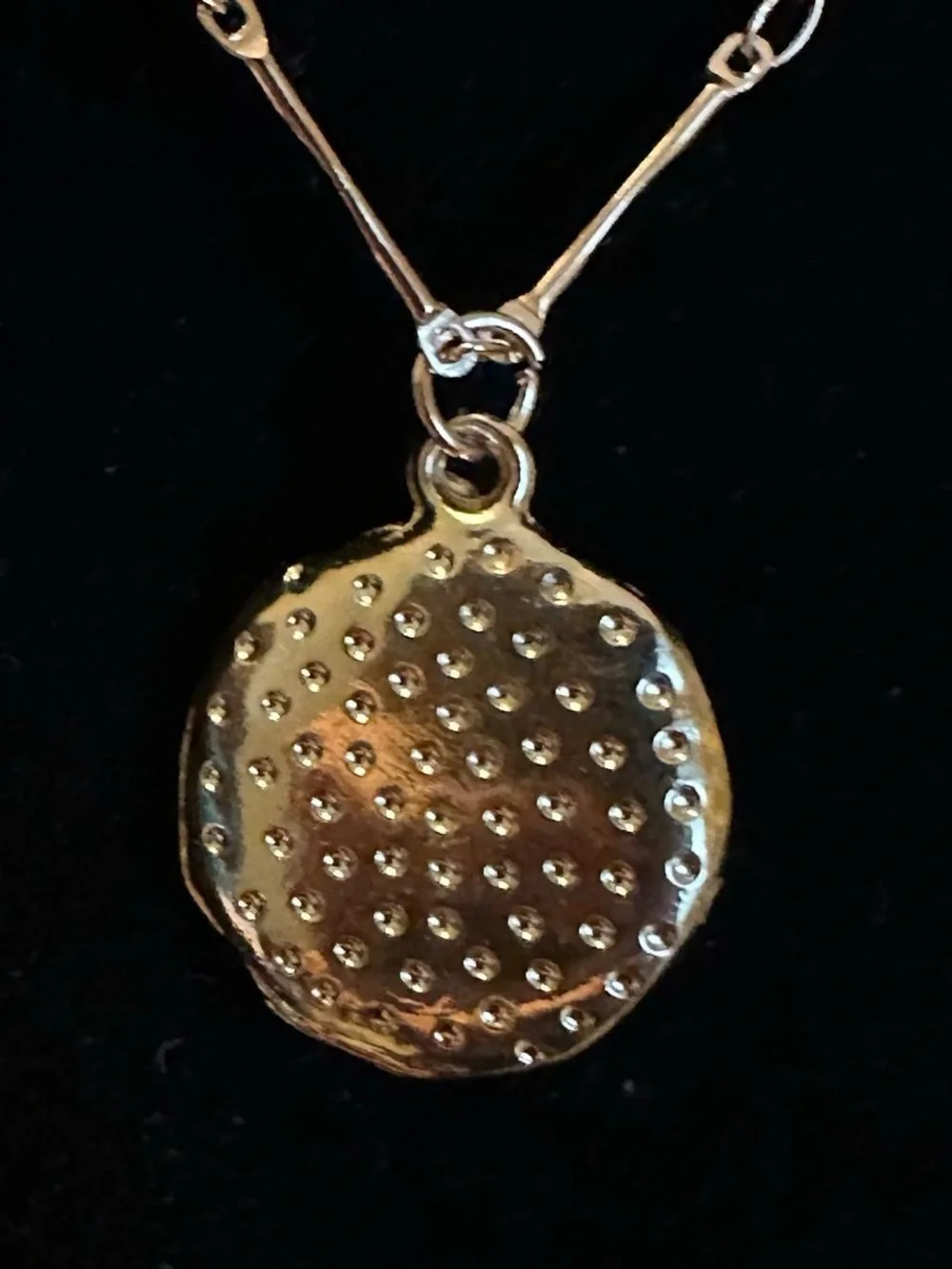 Self handmade 18K gold plated chain & vintage flower oil painting necklace.